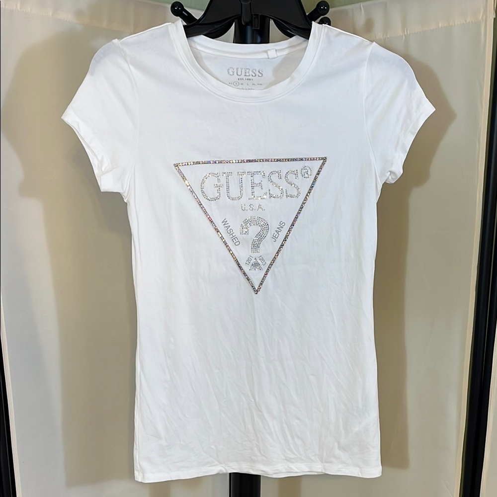 GUESS White Logo Women's Top